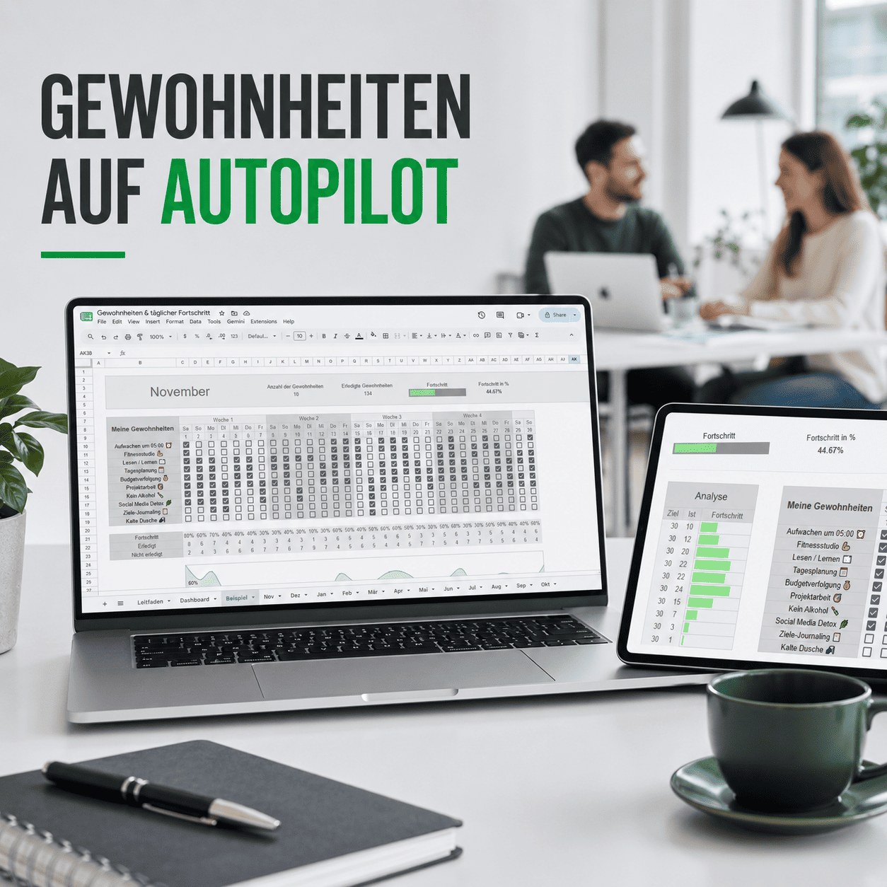 Gewohnheiten und Disziplin Tracker